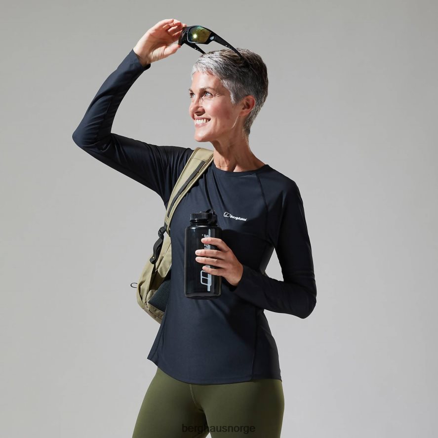 24/7 langermet crew baselag Berghaus kvinner svart F262D6501 klær