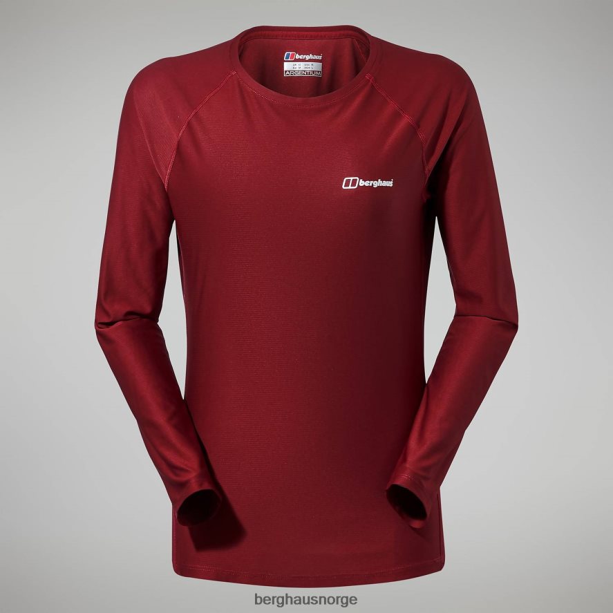 24/7 tech langermet crew-t-skjorte Berghaus kvinner mørkerød F262D6502 klær