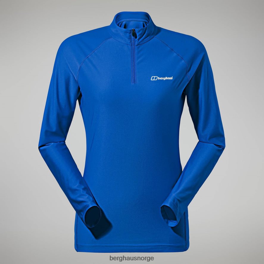 24/7 tech langermet t-skjorte med halv glidelås Berghaus kvinner blå F262D6505 klær