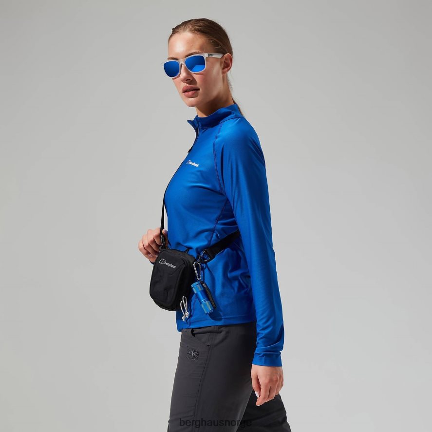24/7 tech langermet t-skjorte med halv glidelås Berghaus kvinner blå F262D6505 klær