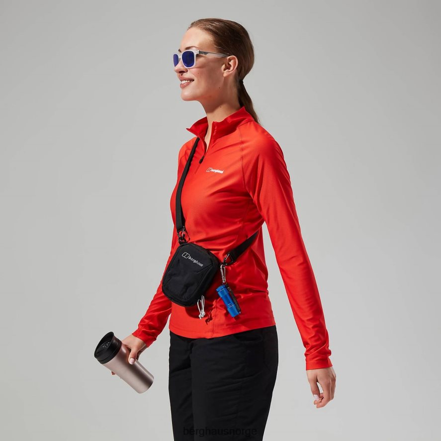 24/7 tech tee langermet halv glidelås Berghaus kvinner oransje F262D6525 klær