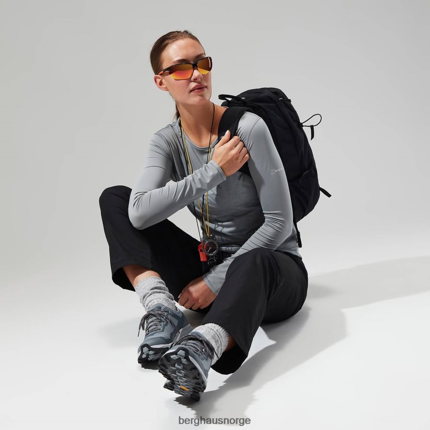 voyager tech tee langermet mannskap Berghaus kvinner grå F262D6512 klær