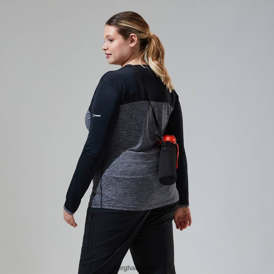 voyager tech tee langermet mannskap Berghaus kvinner mørk grå/svart F262D6510 klær