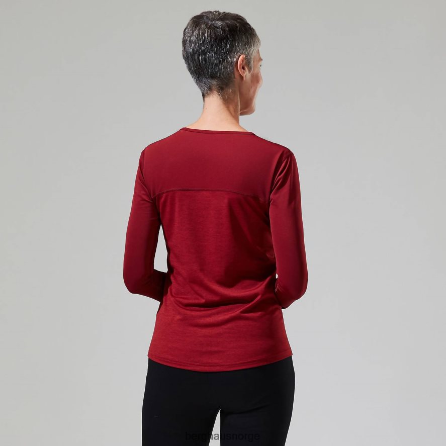 voyager tech tee langermet mannskap Berghaus kvinner rød F262D6511 klær