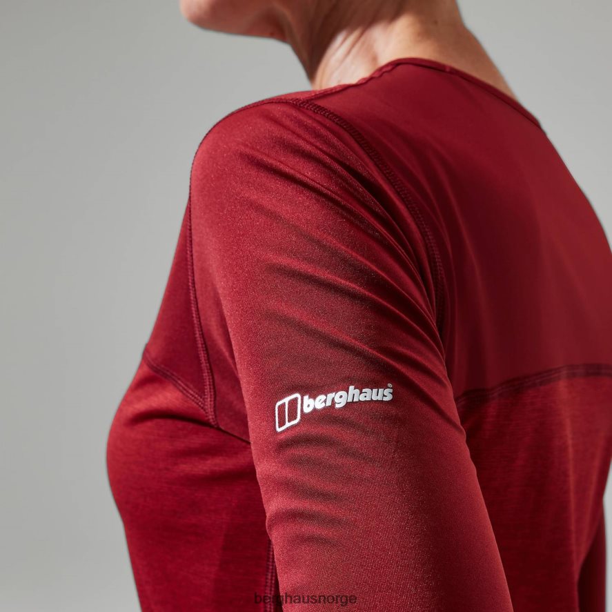 voyager tech tee langermet mannskap Berghaus kvinner rød F262D6511 klær