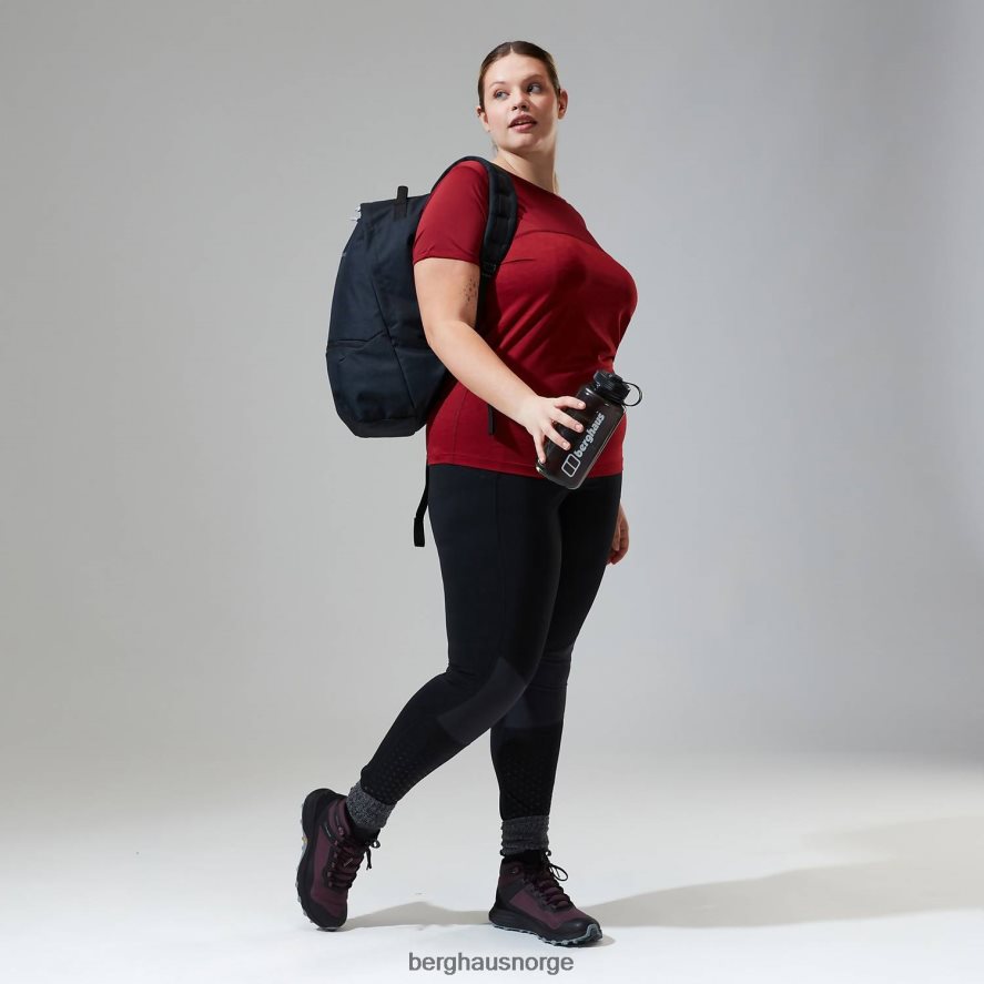 voyager tech tee super stretch mannskap Berghaus kvinner mørkerød F262D6514 klær