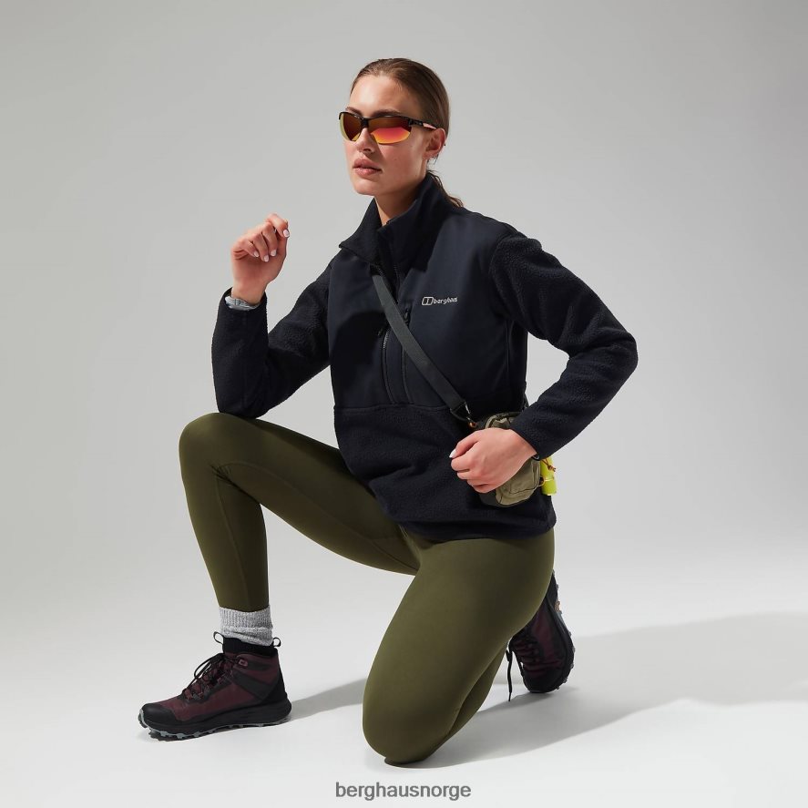fadley halv glidelås fleece Berghaus kvinner svart F262D6425 klær