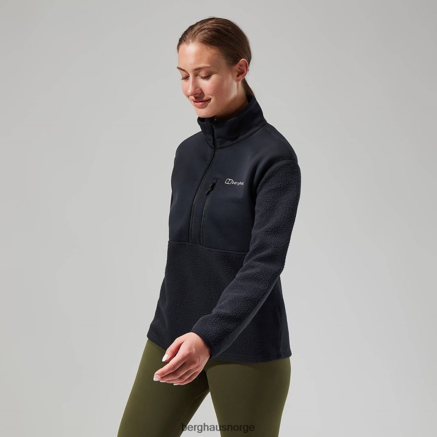 fadley halv glidelås fleece Berghaus kvinner svart F262D6425 klær
