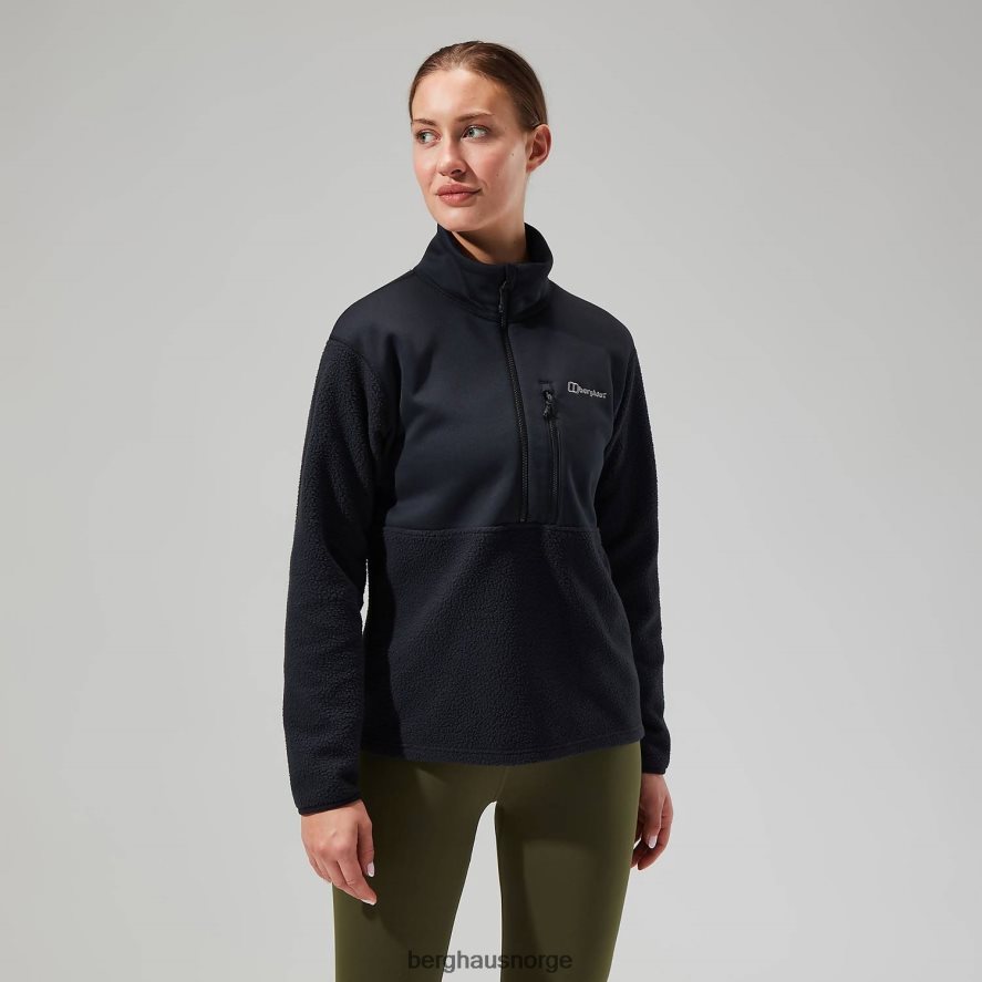 fadley halv glidelås fleece Berghaus kvinner svart F262D6425 klær