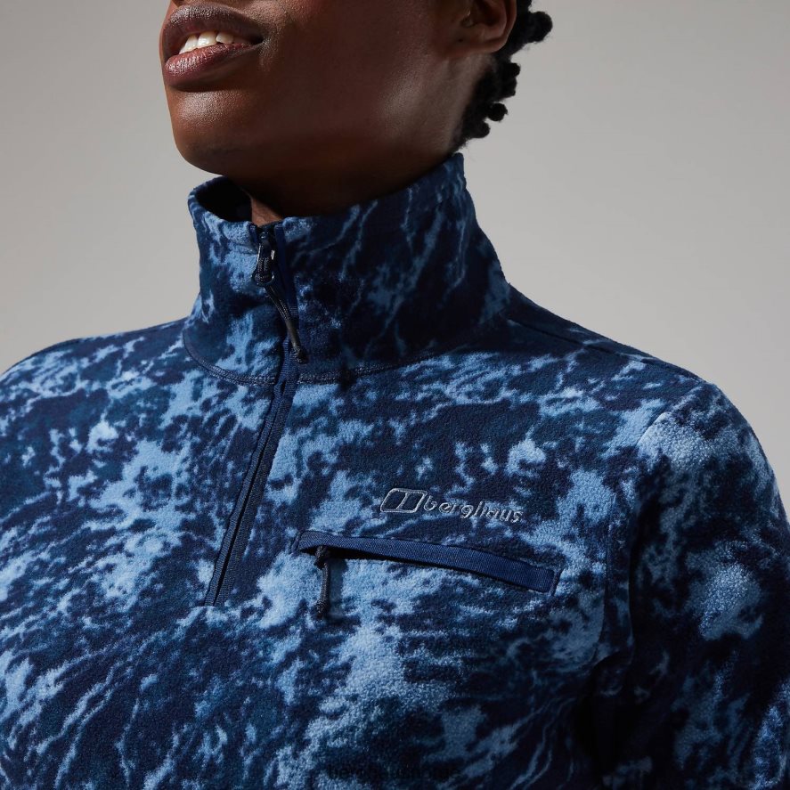 navala halv glidelås fleece Berghaus kvinner blå/mørkeblå F262D6433 klær