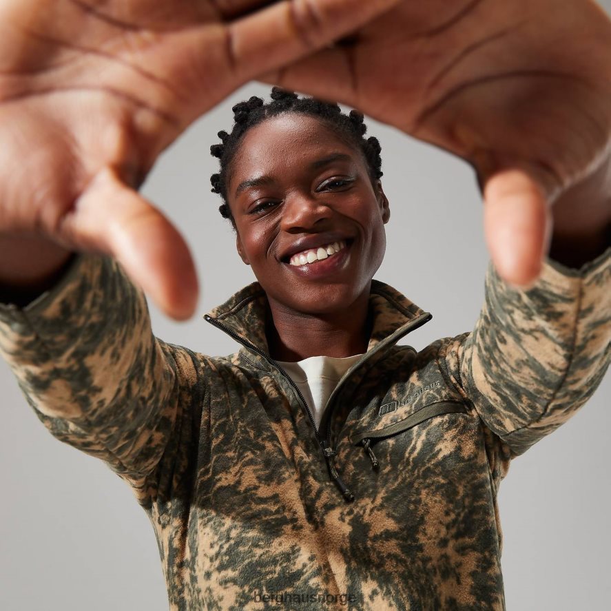 navala halv glidelås fleece Berghaus kvinner grønn/mørk grønn F262D6435 klær