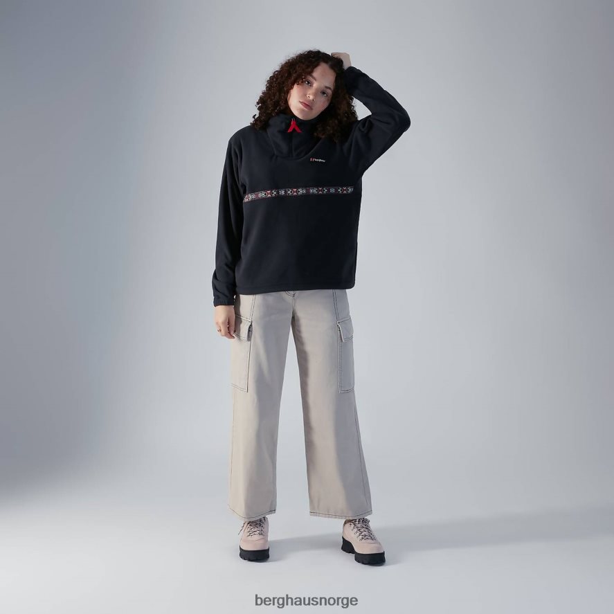 overdimensjonert aztekisk fleece med halv glidelås Berghaus kvinner svart F262D6453 klær
