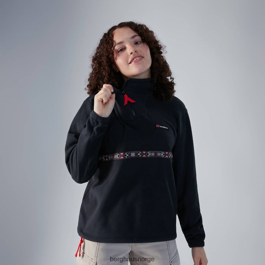 overdimensjonert aztekisk fleece med halv glidelås Berghaus kvinner svart F262D6453 klær