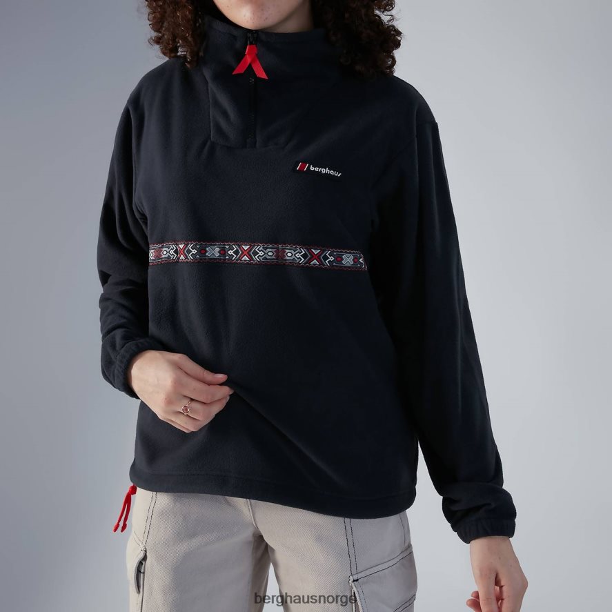 overdimensjonert aztekisk fleece med halv glidelås Berghaus kvinner svart F262D6453 klær