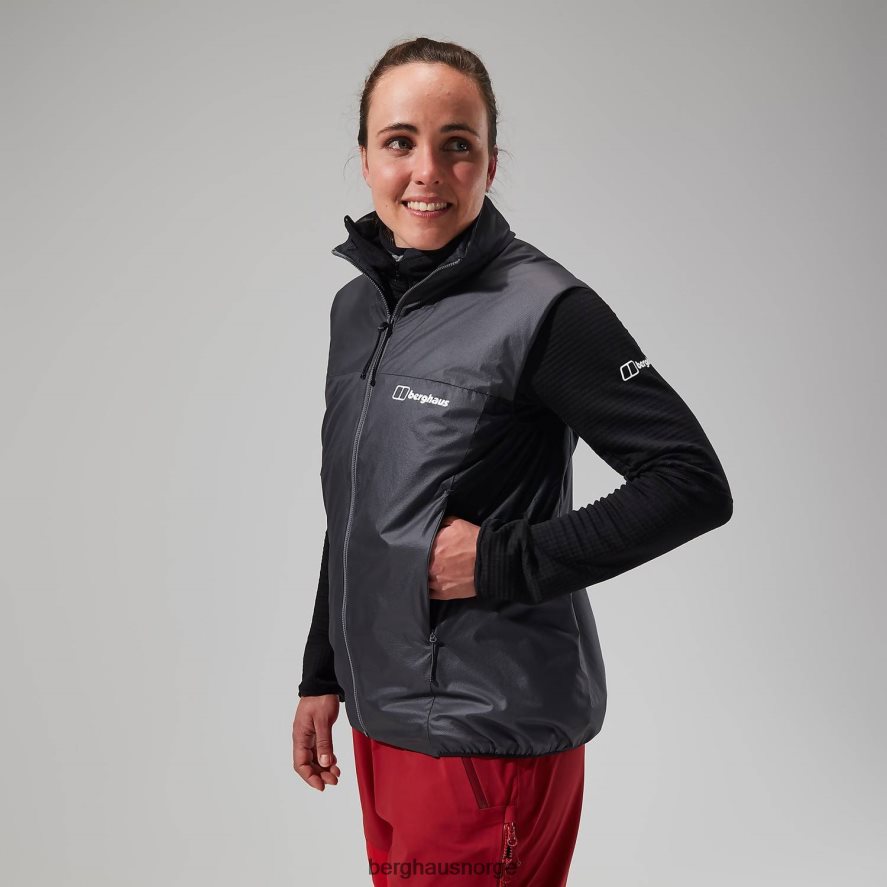 mtn arete lb syntetisk vest Berghaus kvinner grå/svart F262D6411 klær