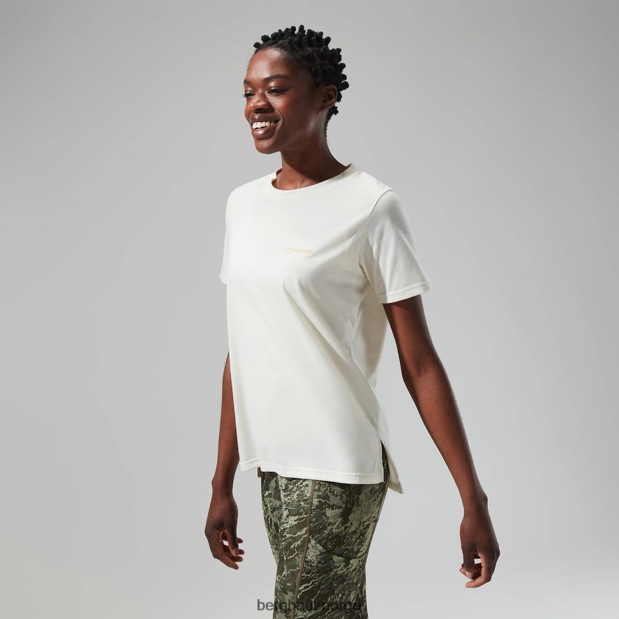 avslappet tech super stretch t-skjorte Berghaus kvinner bein hvit F262D6472 klær