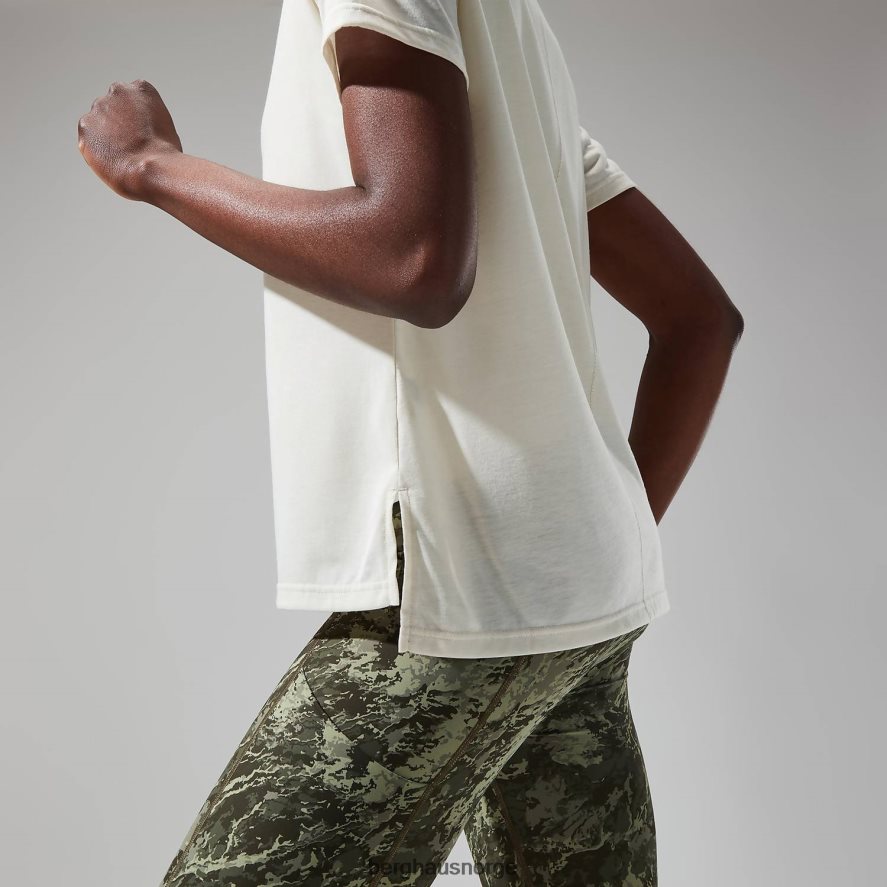 avslappet tech super stretch t-skjorte Berghaus kvinner bein hvit F262D6472 klær