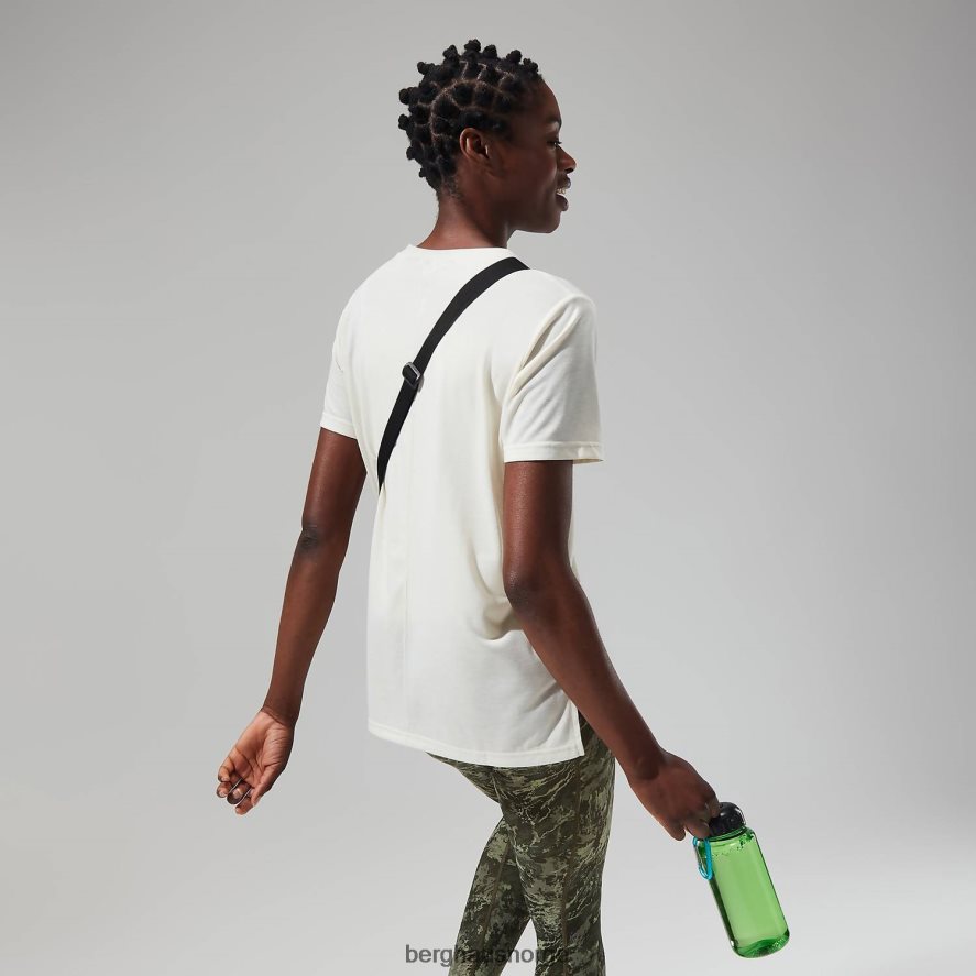 avslappet tech super stretch t-skjorte Berghaus kvinner bein hvit F262D6472 klær