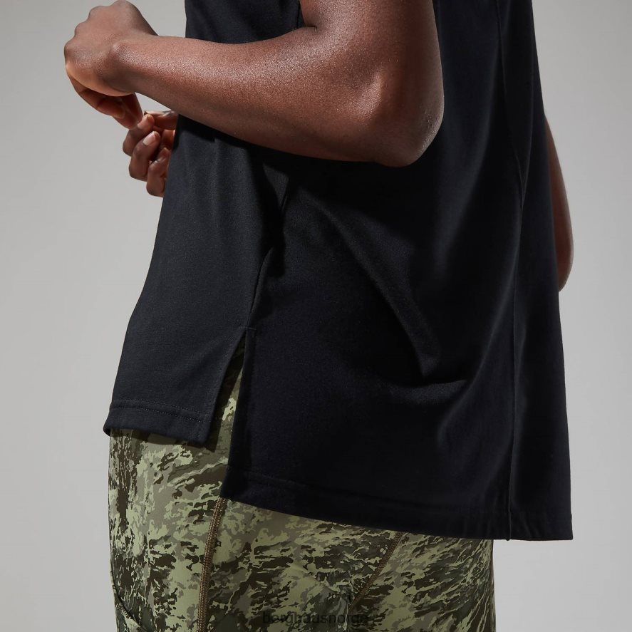 avslappet tech super stretch t-skjorte Berghaus kvinner kulsvart F262D6474 klær