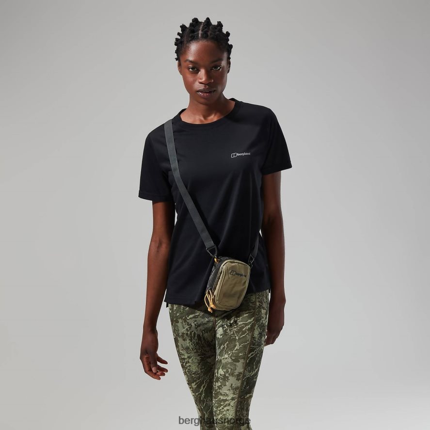 avslappet tech super stretch t-skjorte Berghaus kvinner kulsvart F262D6474 klær