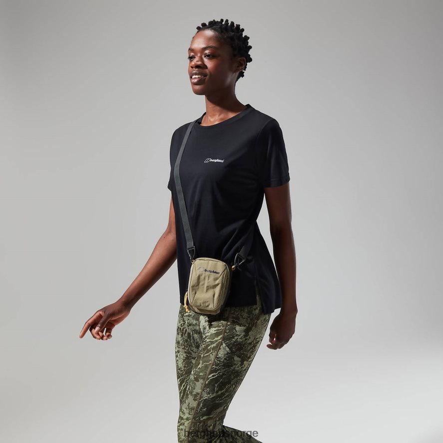 avslappet tech super stretch t-skjorte Berghaus kvinner kulsvart F262D6474 klær