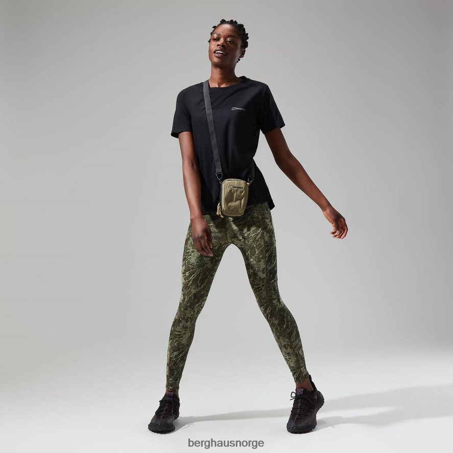 avslappet tech super stretch t-skjorte Berghaus kvinner kulsvart F262D6474 klær