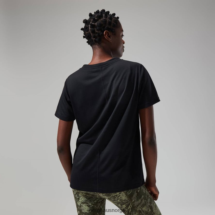 avslappet tech super stretch t-skjorte Berghaus kvinner kulsvart F262D6474 klær