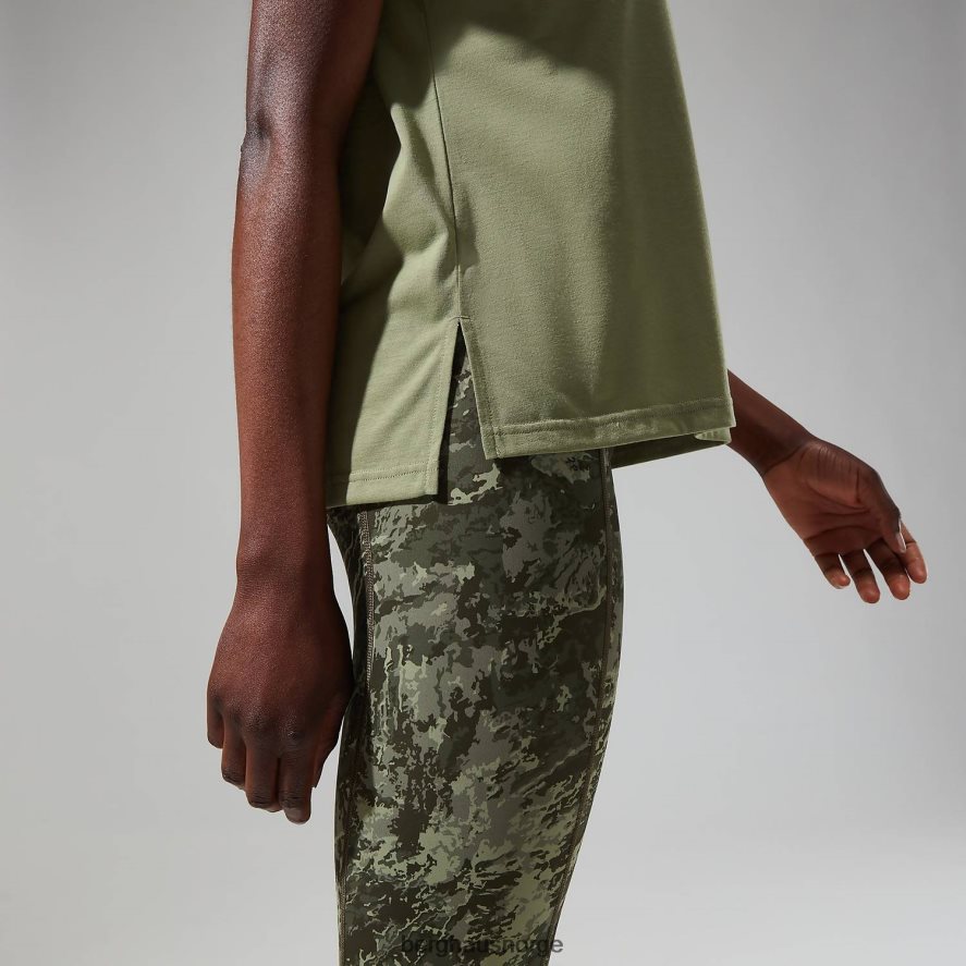 avslappet tech super stretch t-skjorte Berghaus kvinner oljegrønn F262D6473 klær