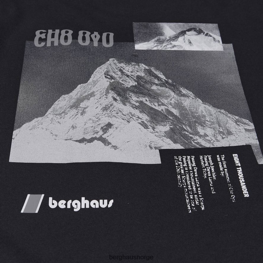 cho zine kortermede t-skjorter Berghaus kvinner svart F262D6491 klær