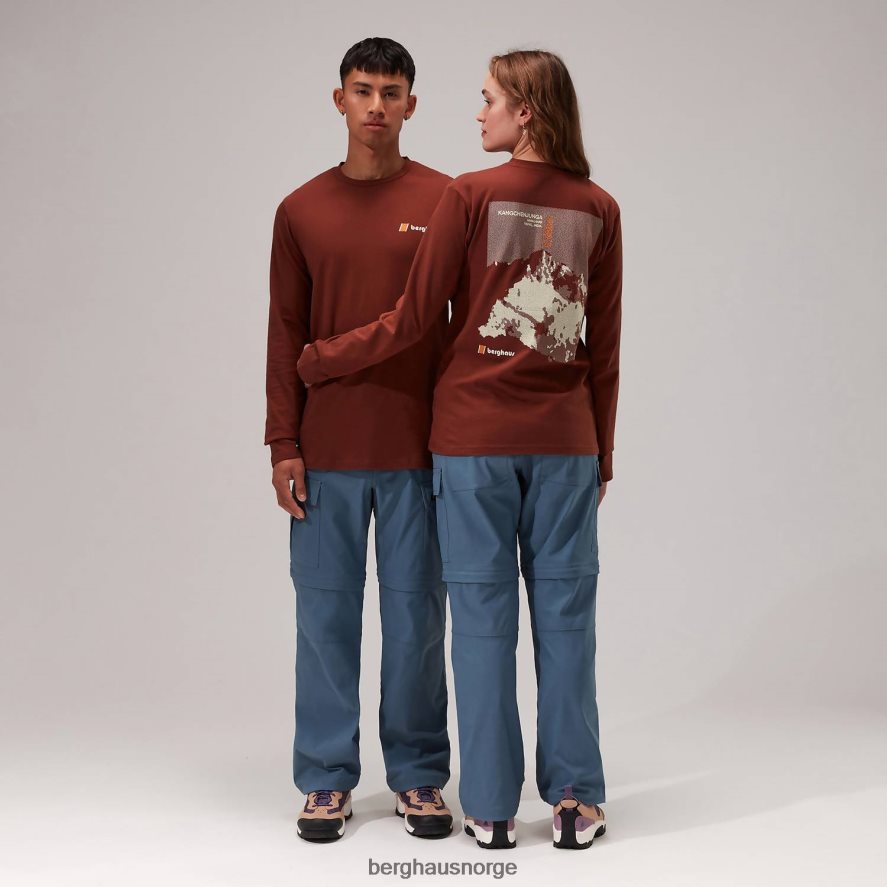 kanchenjunga statisk langermet t-skjorte Berghaus kvinner mørkebrun F262D6499 klær