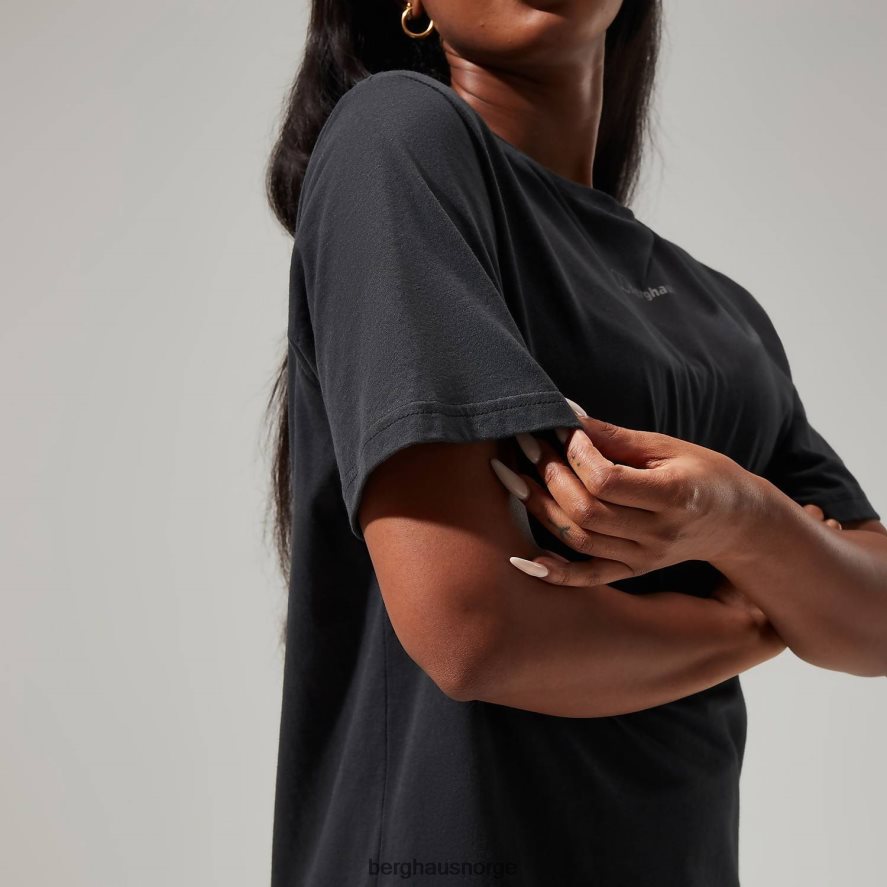 kjærestelogo med kortermet t-skjorte Berghaus kvinner kulsvart F262D6487 klær