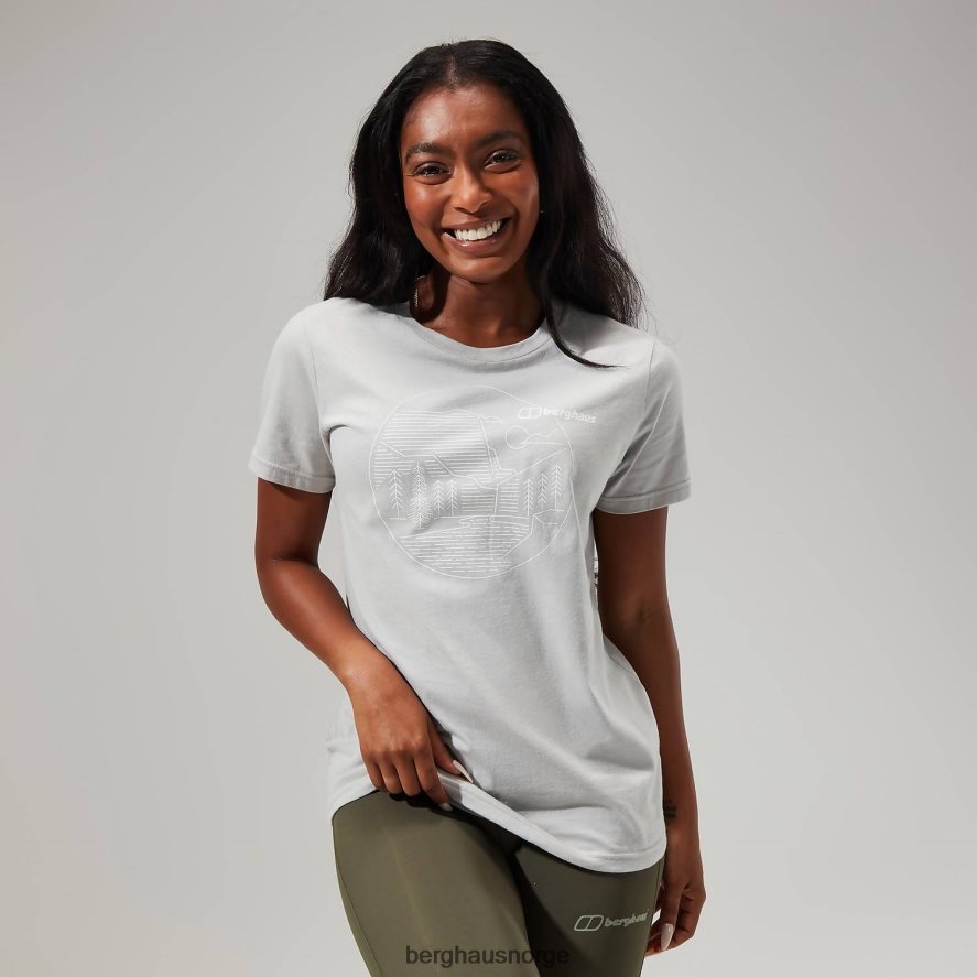 lineær landskap kortermet t-skjorte Berghaus kvinner lysegrå F262D6481 klær