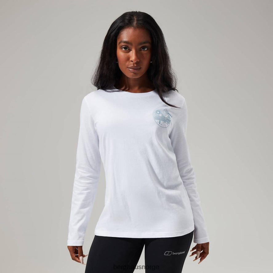 lineær landskap langermet t-skjorte Berghaus kvinner hvit F262D6478 klær
