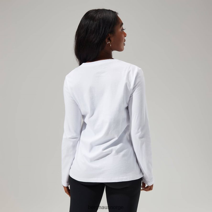 lineær landskap langermet t-skjorte Berghaus kvinner hvit F262D6478 klær