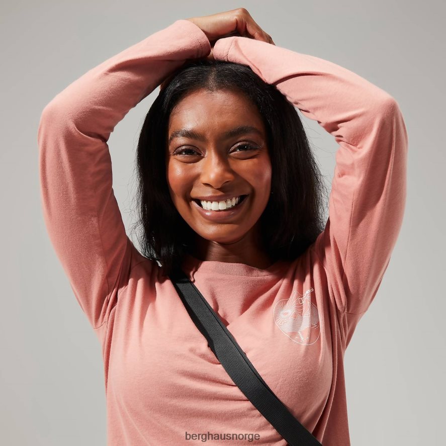 lineær landskap langermet t-skjorte Berghaus kvinner rosa F262D6483 klær