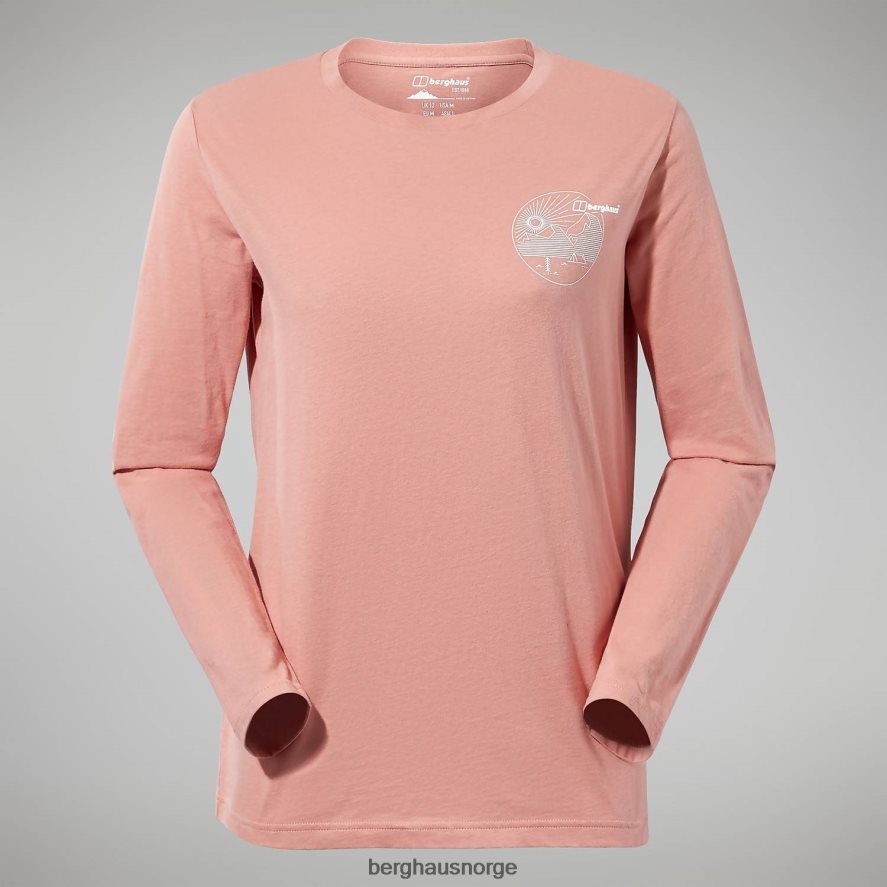 lineær landskap langermet t-skjorte Berghaus kvinner rosa F262D6483 klær