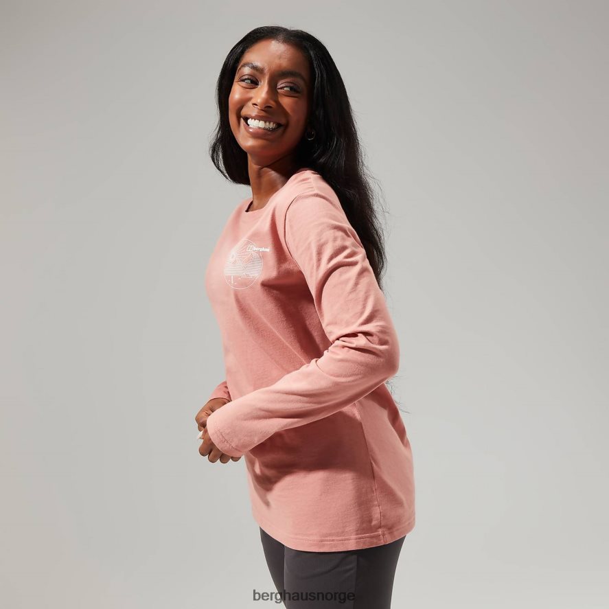 lineær landskap langermet t-skjorte Berghaus kvinner rosa F262D6483 klær
