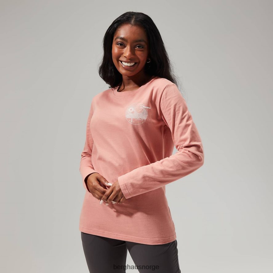 lineær landskap langermet t-skjorte Berghaus kvinner rosa F262D6483 klær