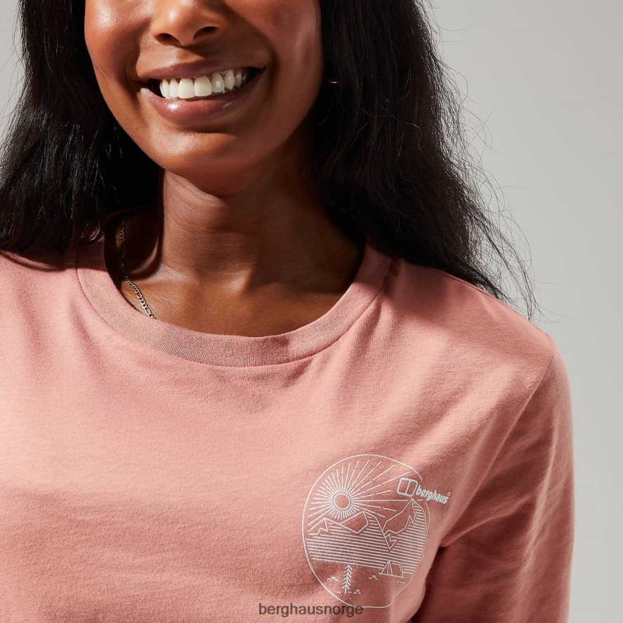 lineær landskap langermet t-skjorte Berghaus kvinner rosa F262D6483 klær