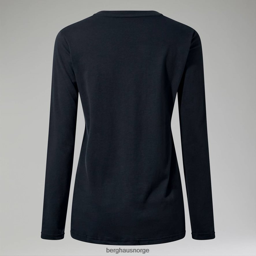 lineær landskap langermet t-skjorte Berghaus kvinner svart F262D6477 klær