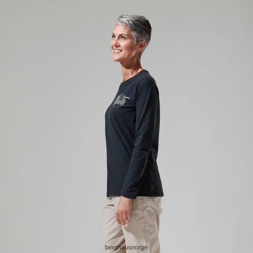 lineær landskap langermet t-skjorte Berghaus kvinner svart F262D6477 klær