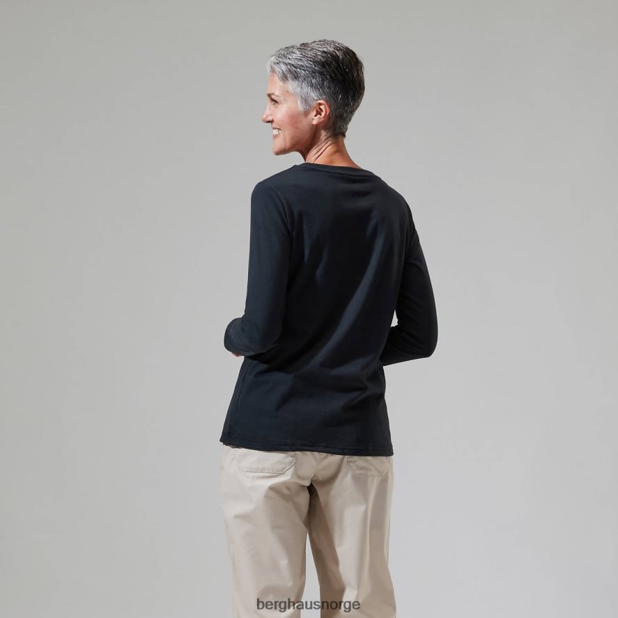 lineær landskap langermet t-skjorte Berghaus kvinner svart F262D6477 klær