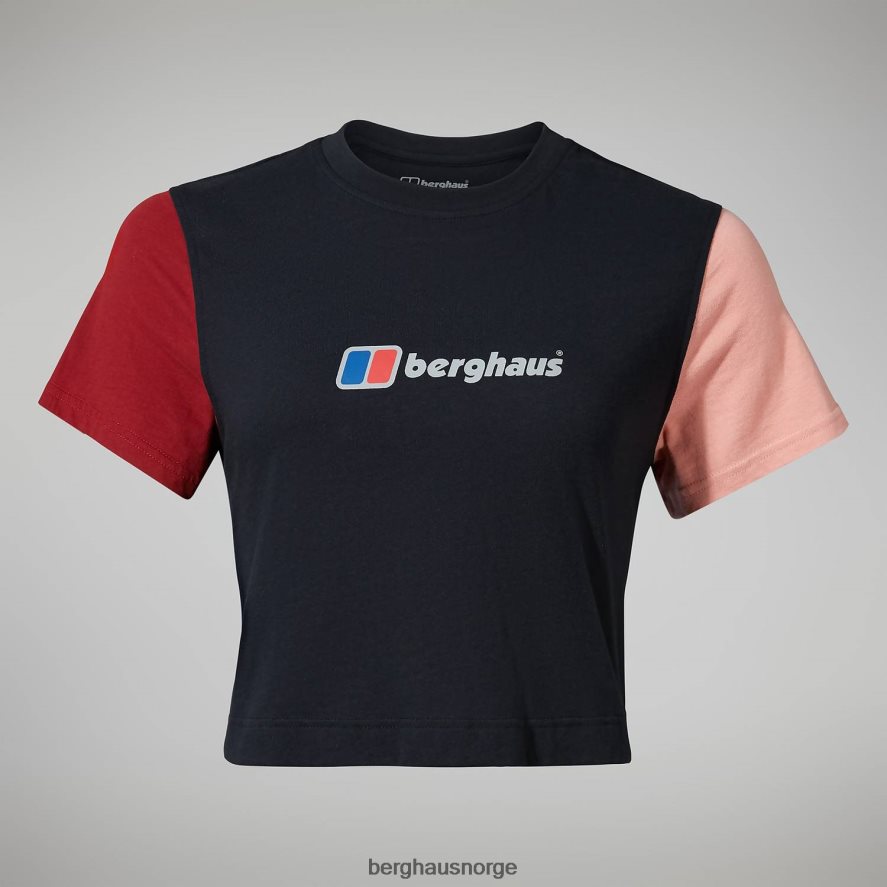 urban crop kortermet t-skjorte Berghaus kvinner jet black/syrah/rose dawn F262D6467 klær