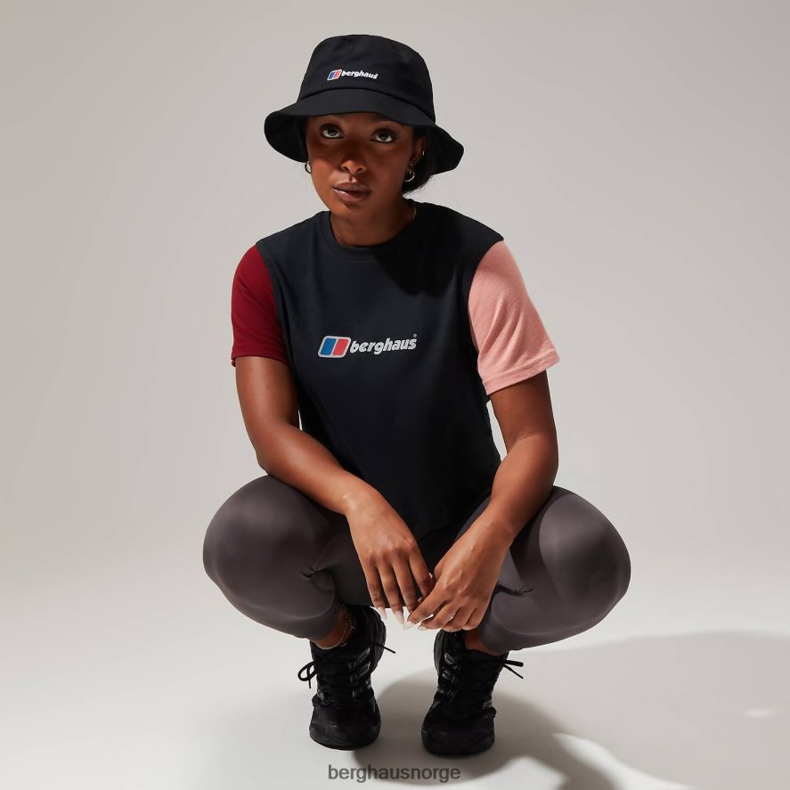 urban crop kortermet t-skjorte Berghaus kvinner jet black/syrah/rose dawn F262D6467 klær