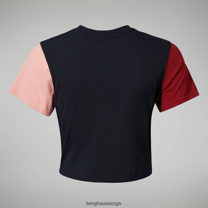 urban crop kortermet t-skjorte Berghaus kvinner jet black/syrah/rose dawn F262D6467 klær