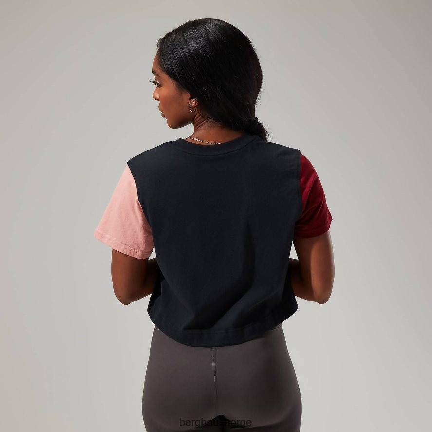 urban crop kortermet t-skjorte Berghaus kvinner jet black/syrah/rose dawn F262D6467 klær