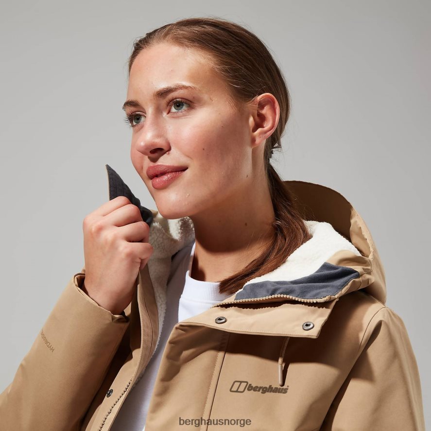 foxghyll parkas med hette Berghaus kvinner tare/bein hvit F262D6314 klær