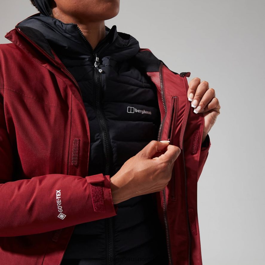 hillwalker jakke interaktiv Berghaus kvinner mørkerød F262D6332 klær