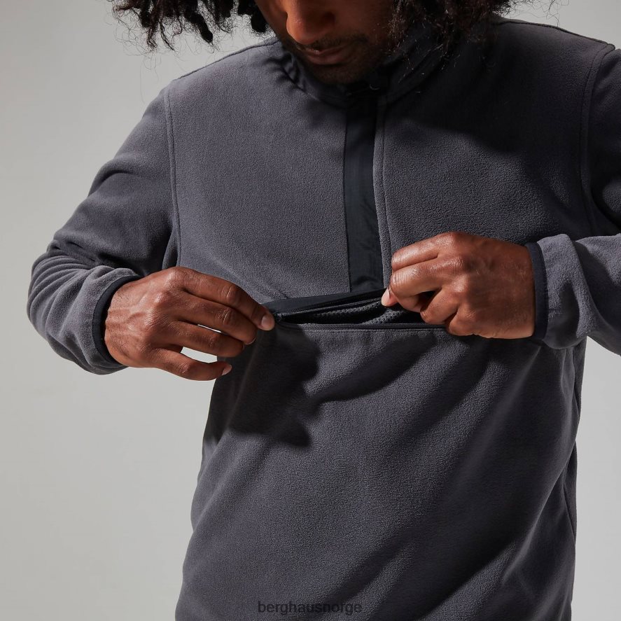 aslam micro halv glidelås fleece Berghaus menn grå/svart F262D6151 klær
