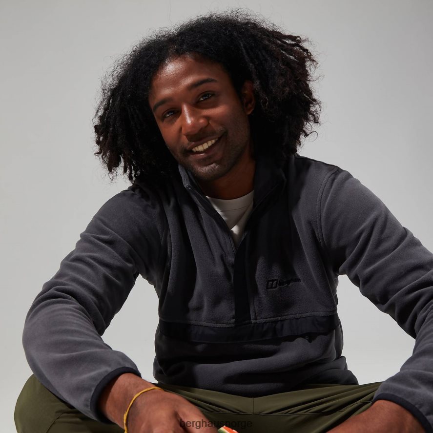 aslam micro halv glidelås fleece Berghaus menn grå/svart F262D6151 klær